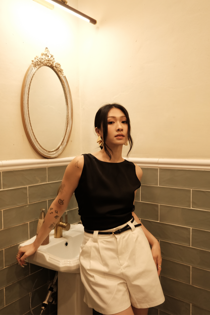 Cleo Tailored Bermuda Shorts in White