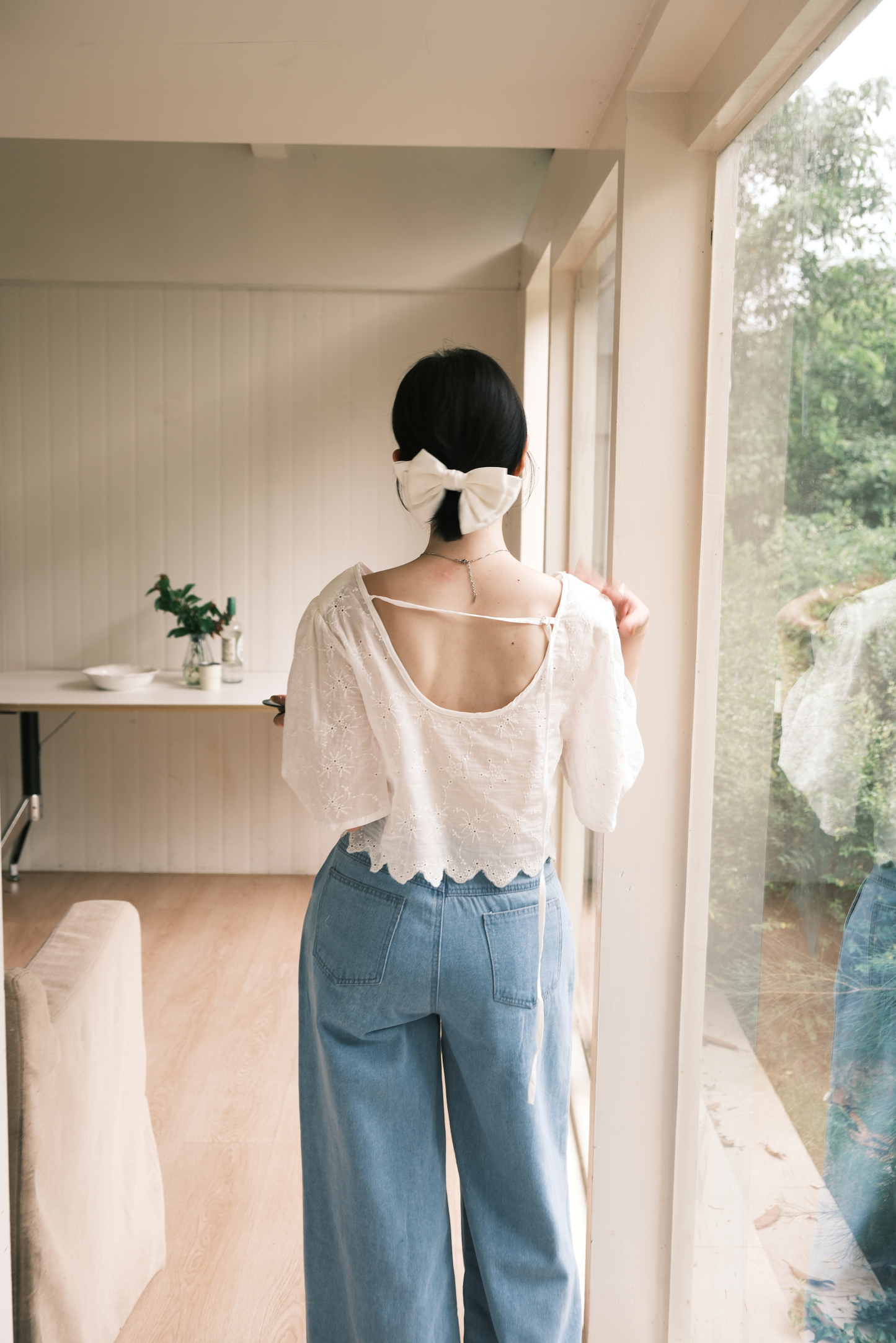 Elara Pleated Wide-Leg Denim