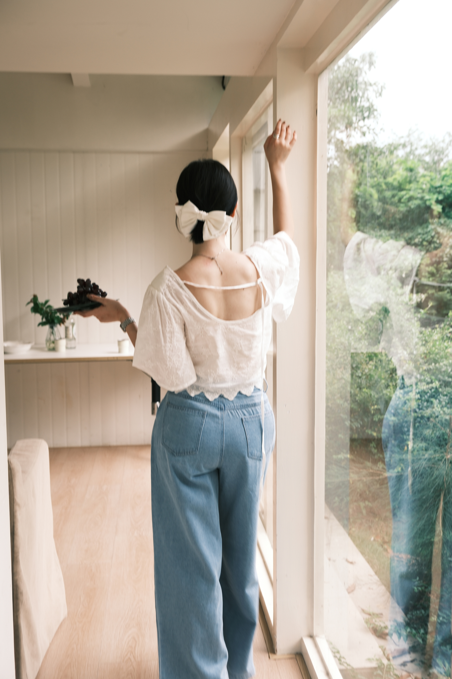 Elara Pleated Wide-Leg Denim