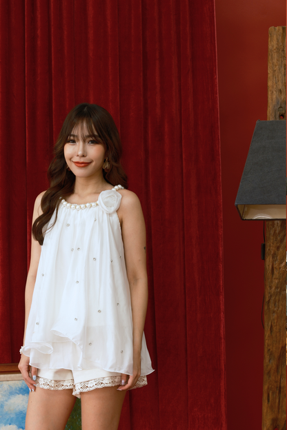 Pearl Petal Breeze Chiffon Top