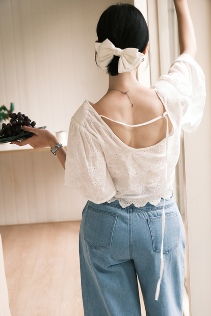 Elara Pleated Wide-Leg Denim
