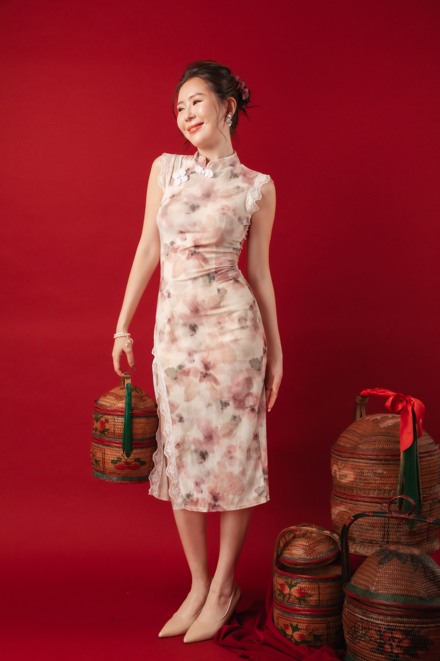 Roselle Bloom Cheongsam Dress