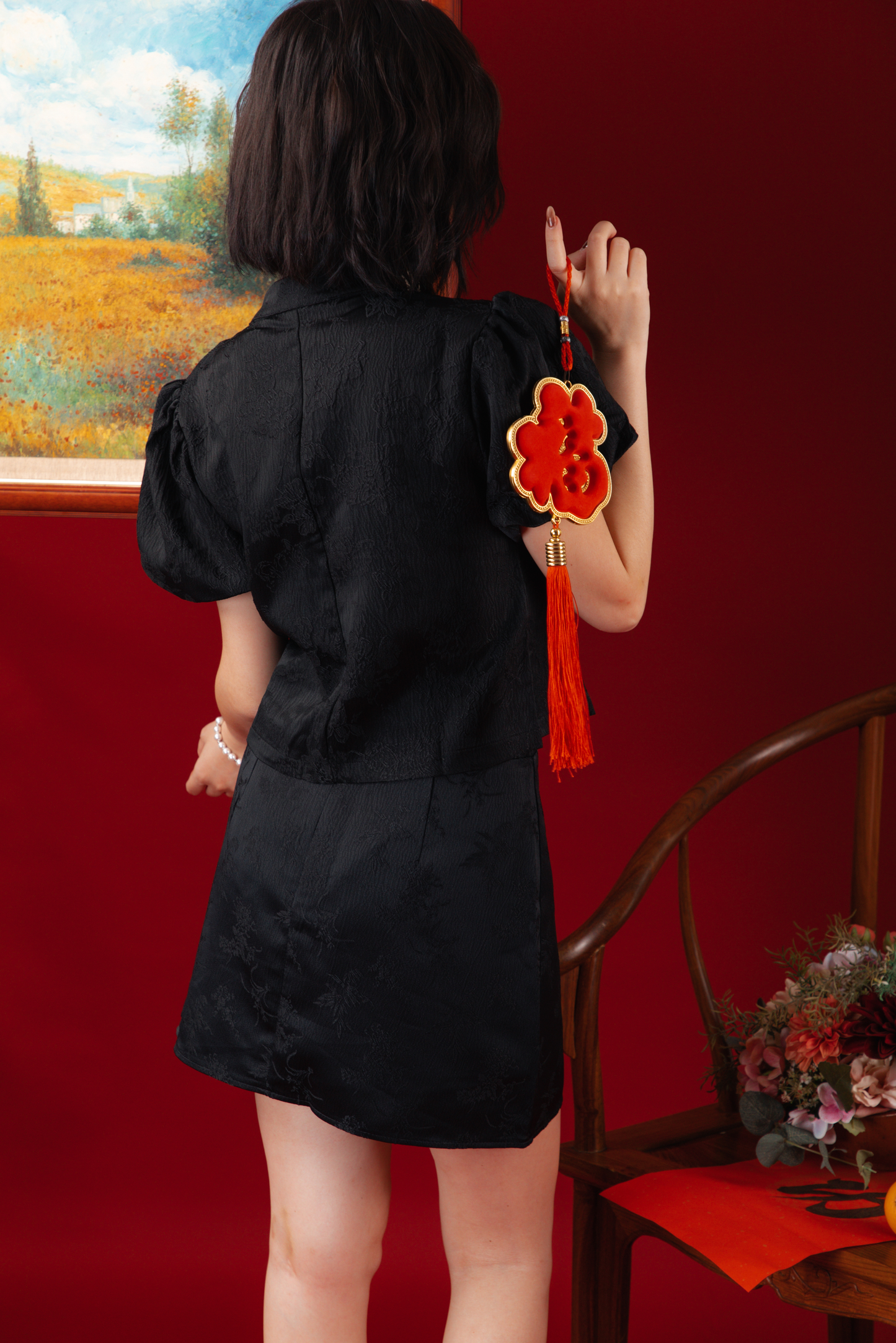 Black Knot Jacquard Top (In-Stock)