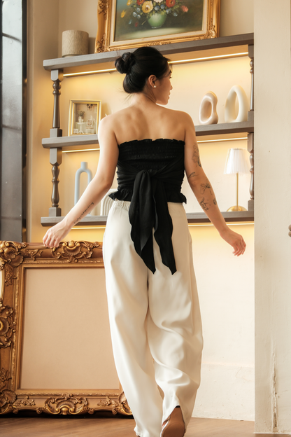 Auriane Bow-Tie Tube Top in Black