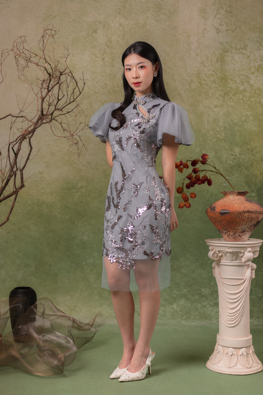 Celestial Sequin Cheongsam Dress