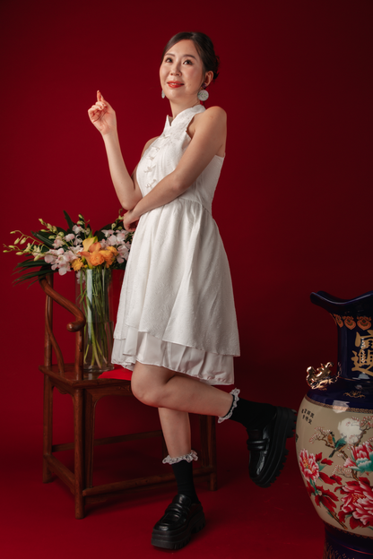 Luna Petal Mini Cheongsam Dress