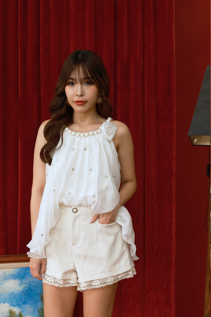 Pearl Petal Breeze Chiffon Top