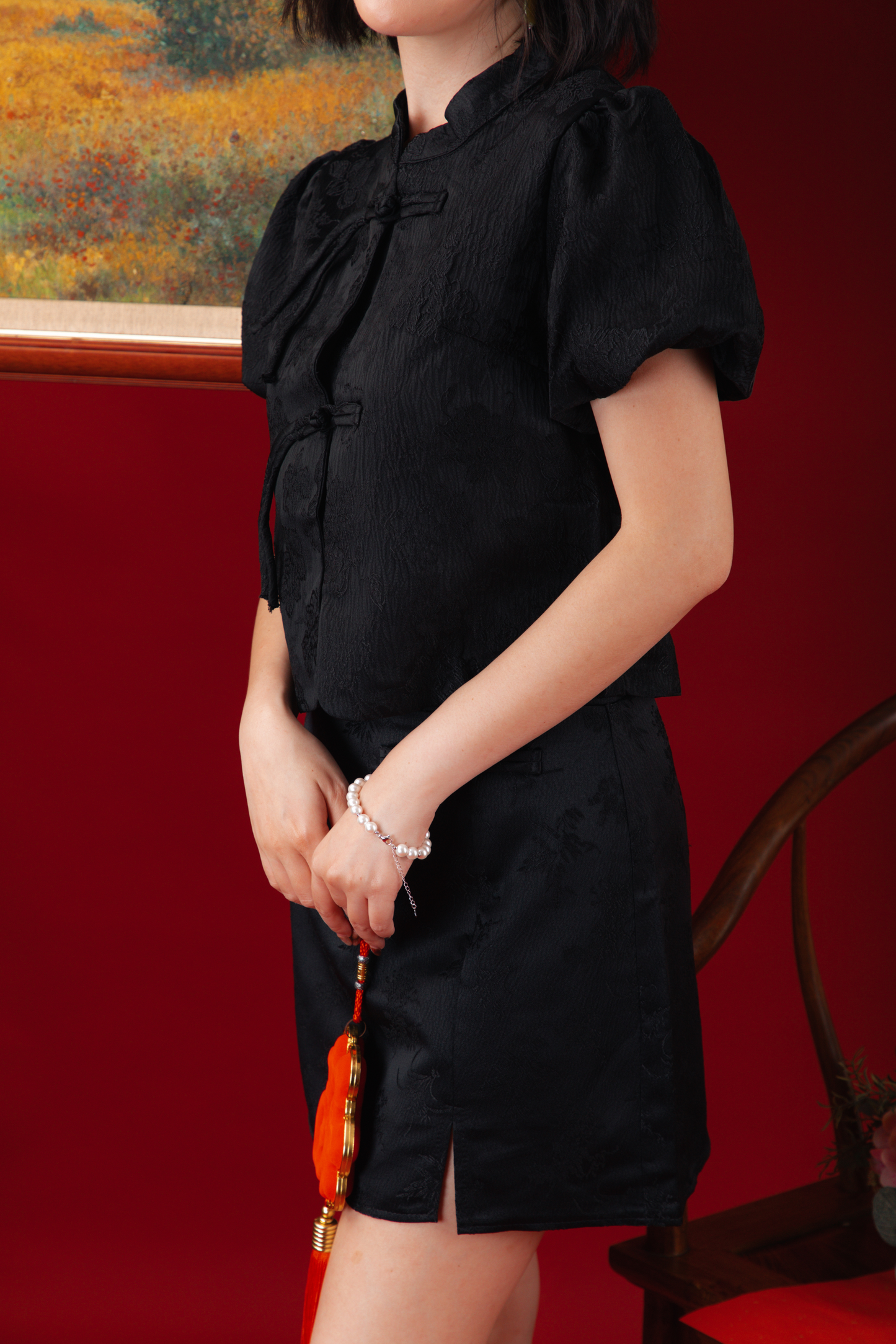 Black Knot Jacquard Top (In-Stock)