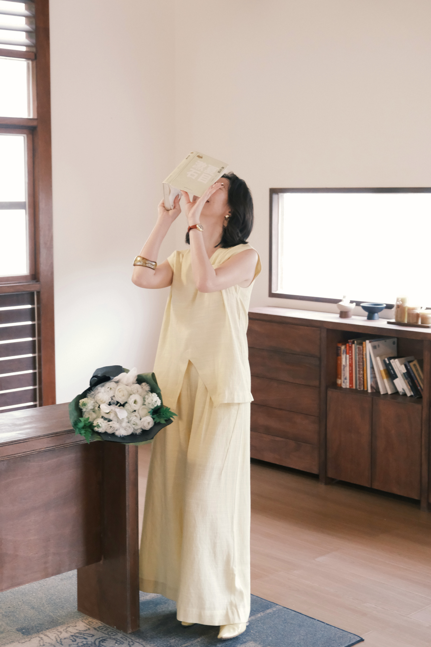 Lunelle Linen Layered Set in Yellow