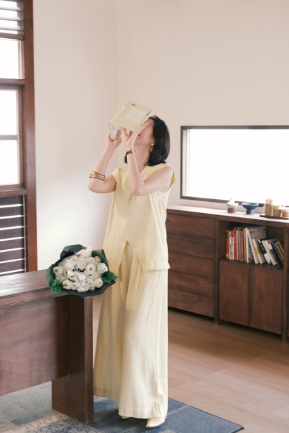 Lunelle Linen Layered Set in Yellow