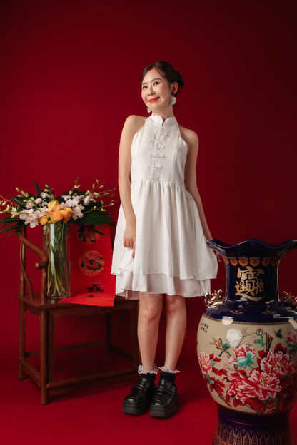 Luna Petal Mini Cheongsam Dress