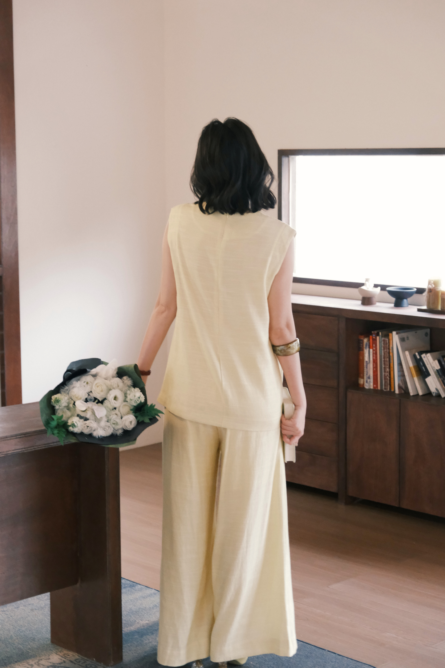 Lunelle Linen Layered Set in Yellow