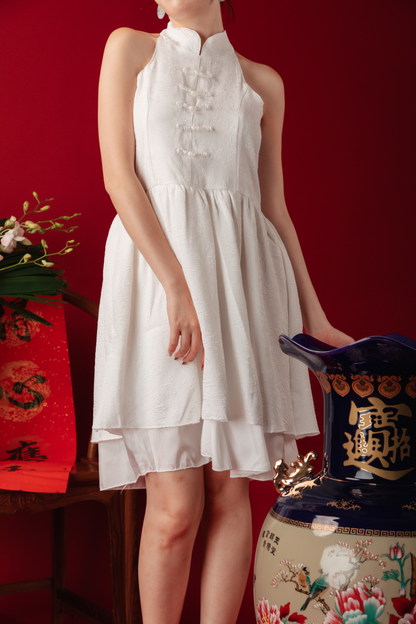 Luna Petal Mini Cheongsam Dress