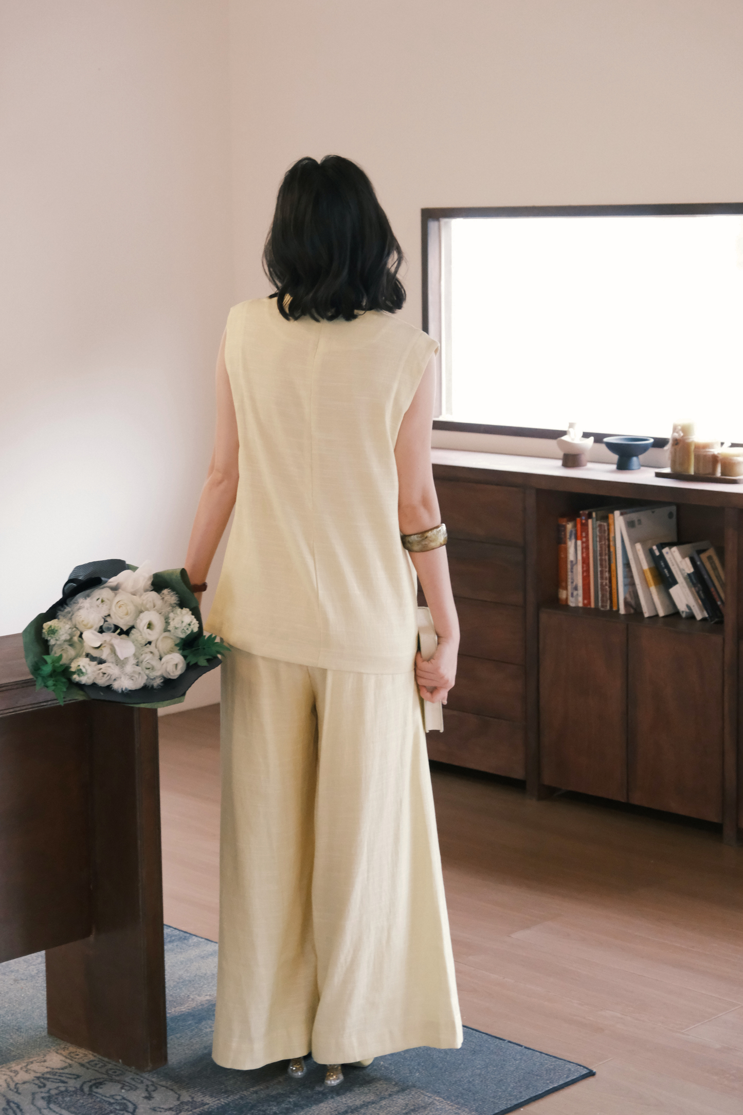 Lunelle Linen Layered Set in Yellow