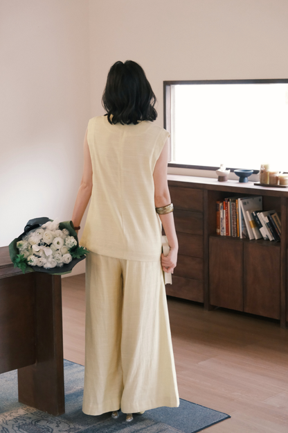 Lunelle Linen Layered Set in Yellow