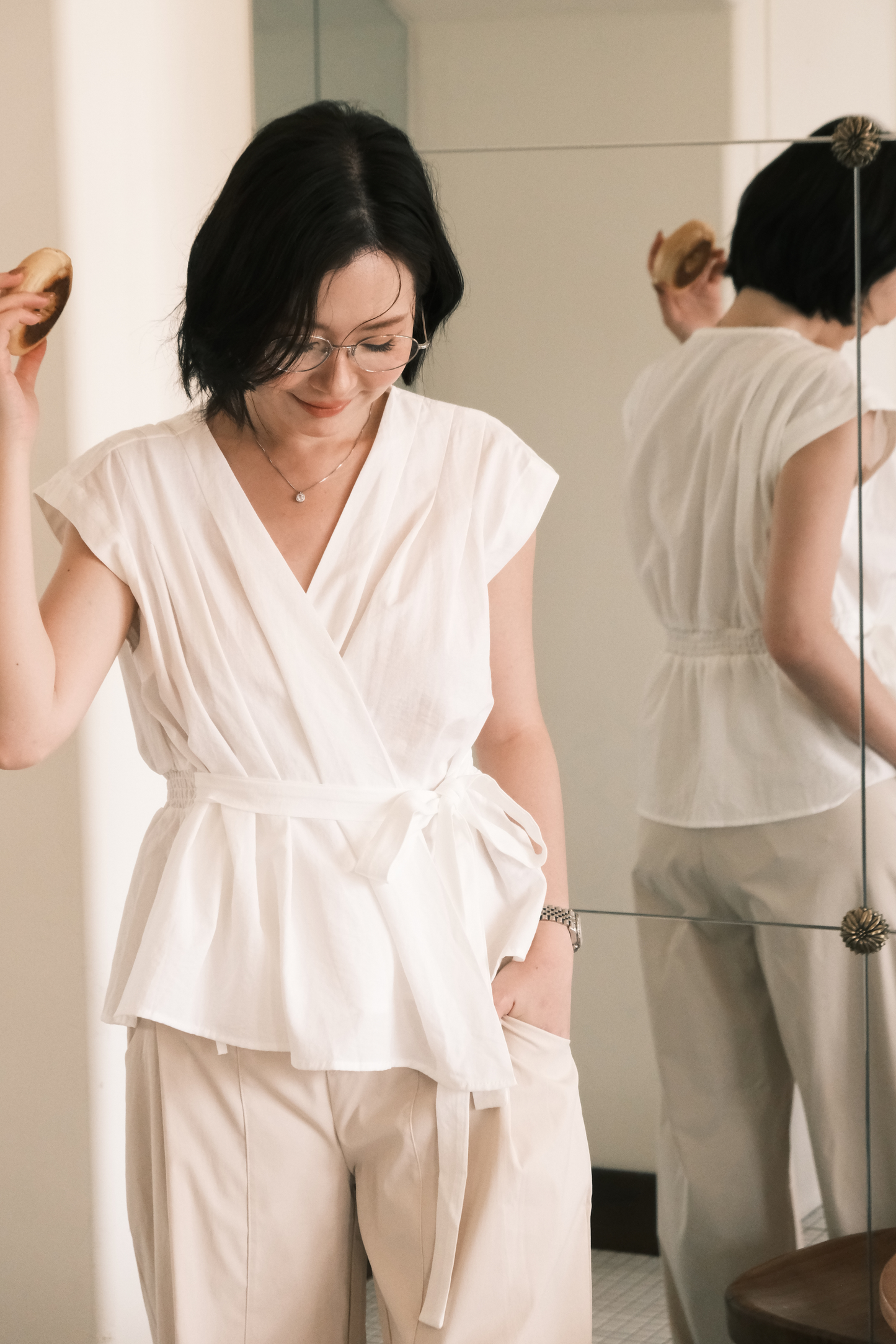 Luna Waist-Tie Blouse