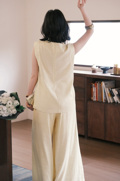 Lunelle Linen Layered Set in Yellow