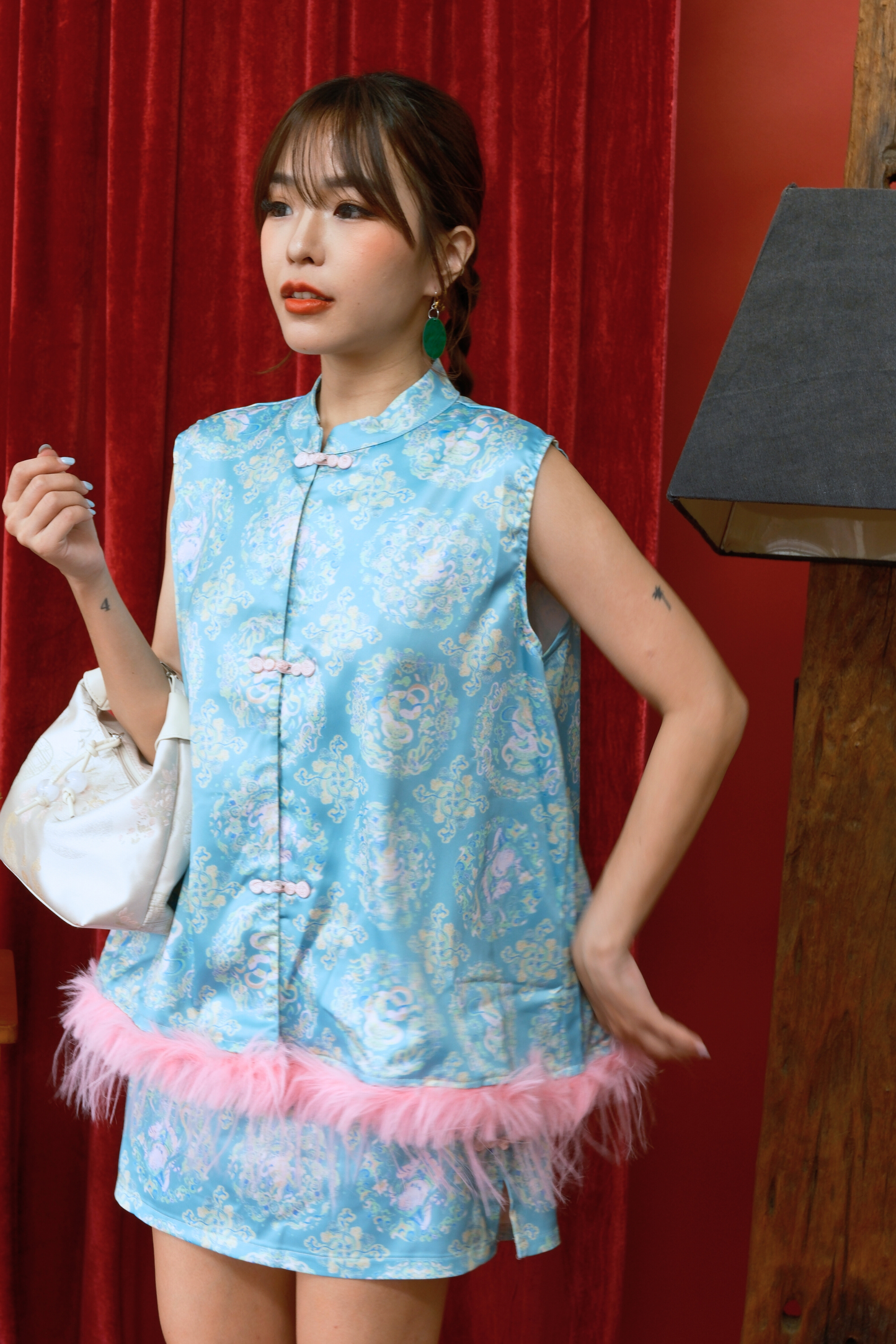 Floral Fringe Vest Ensemble