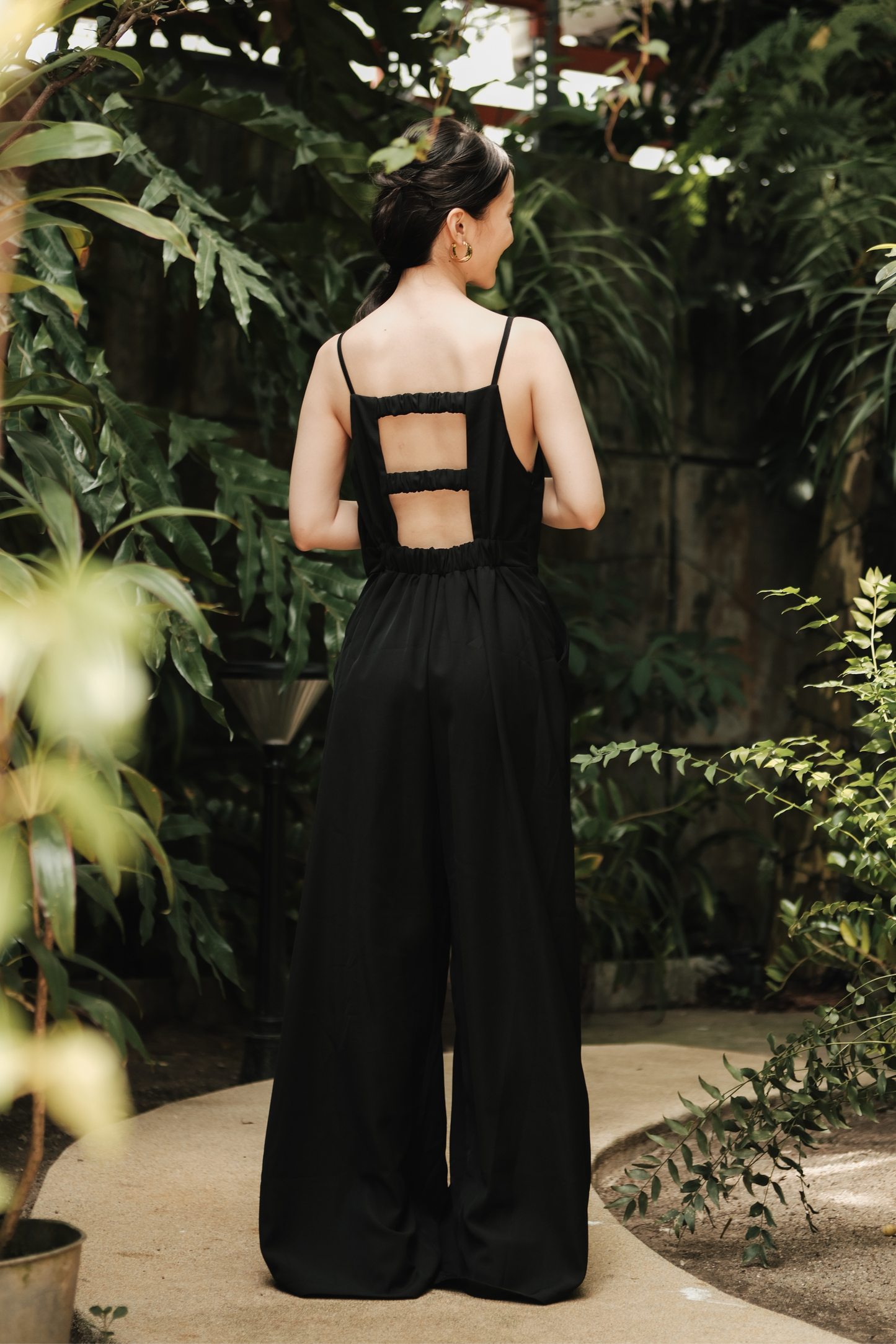 Chloé Back-Strap Wide-Leg Jumpsuit in Black