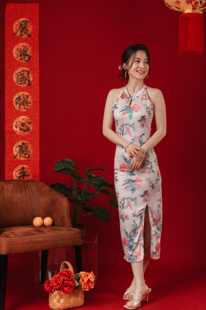 Bloom Halter Silhouette Cheongsam Dress (In-Stock)