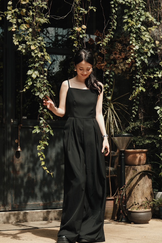 Chloé Back-Strap Wide-Leg Jumpsuit in Black