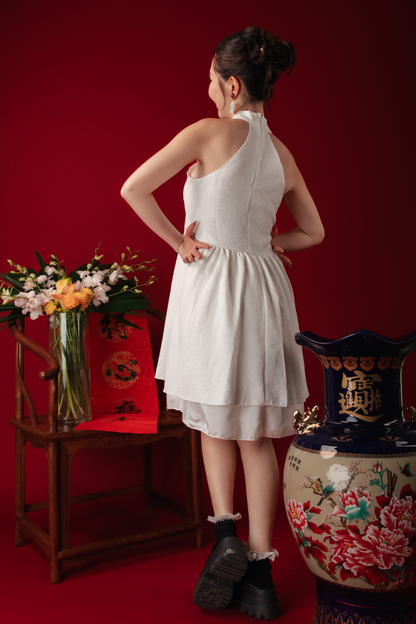 Luna Petal Mini Cheongsam Dress