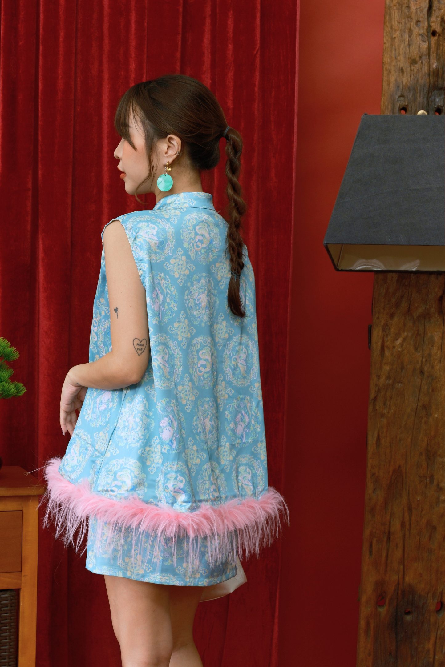 Floral Fringe Vest Ensemble