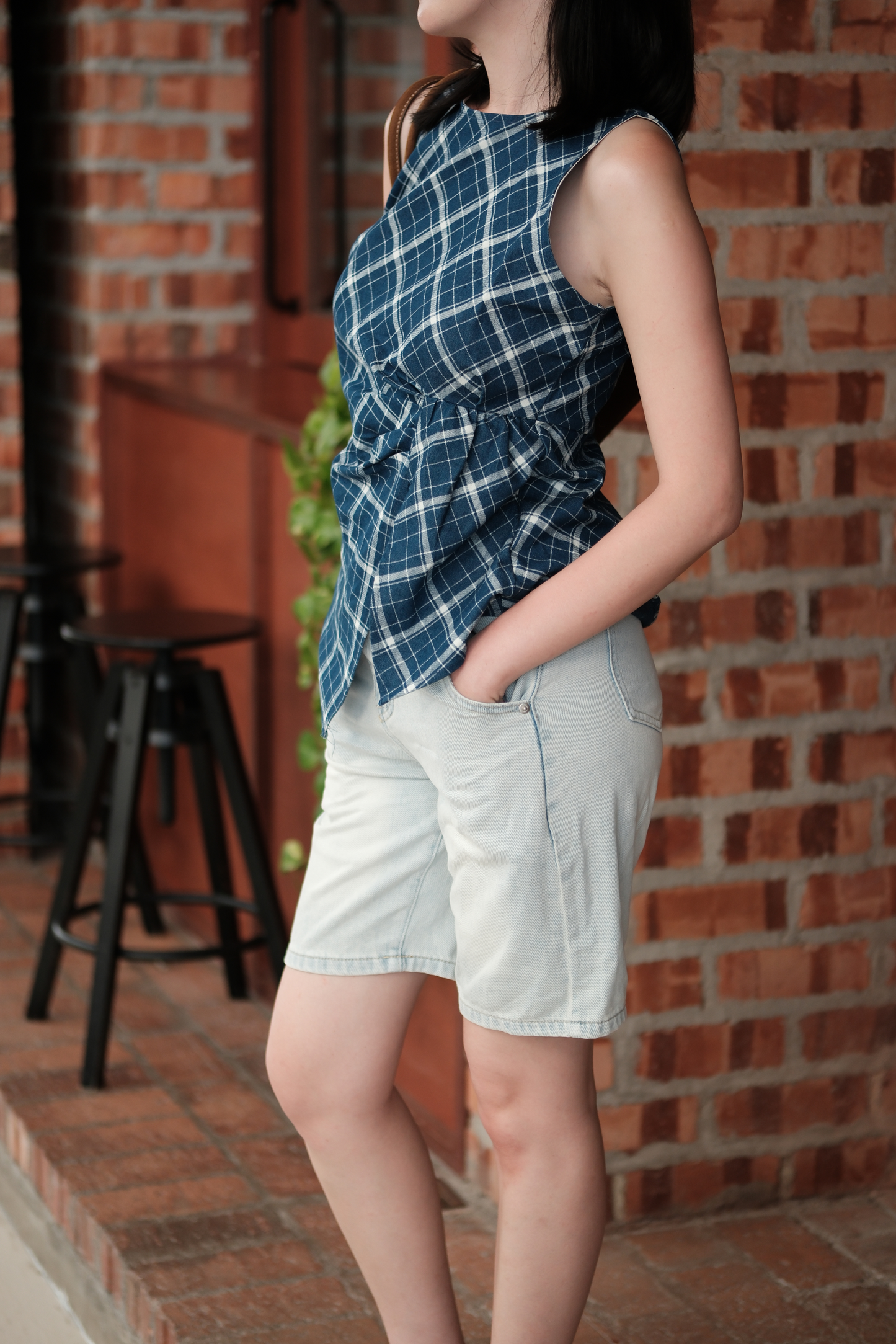 Élise Tartan Twist Top
