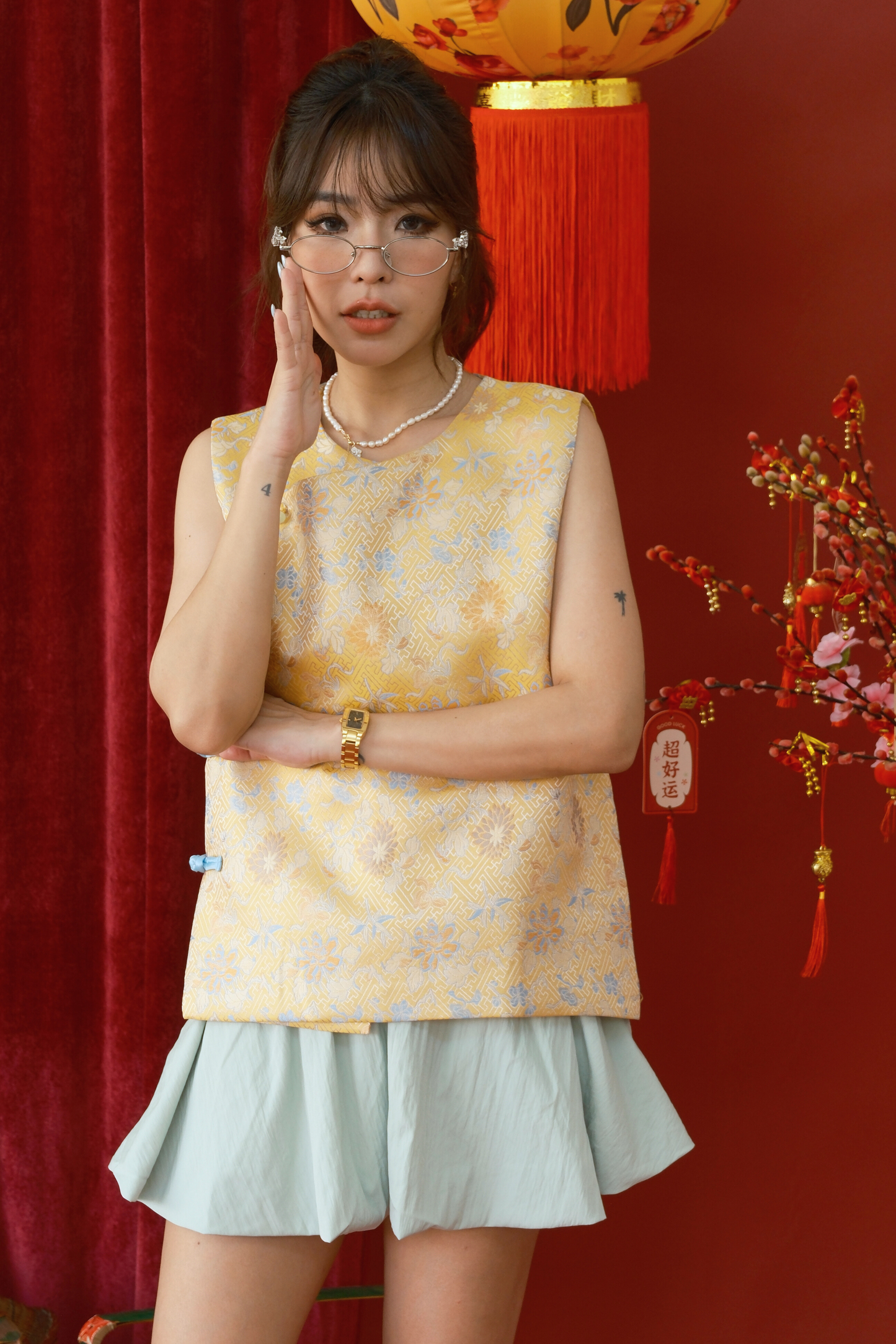 Lumière Jacquard Buttoned Vest (In-Stock)