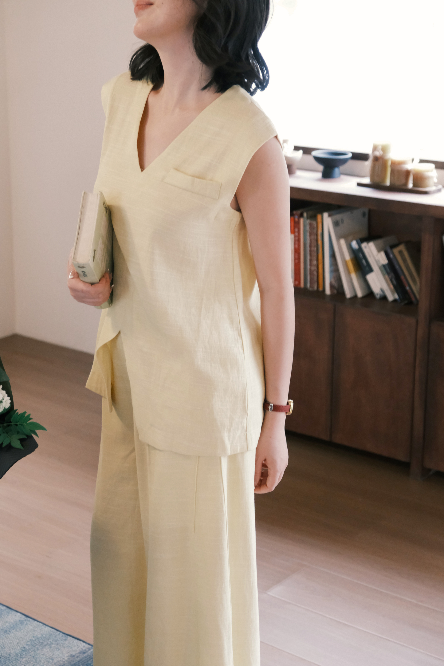 Lunelle Linen Layered Set in Yellow