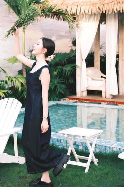 Romy Denim Maxi Dress
