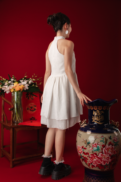 Luna Petal Mini Cheongsam Dress