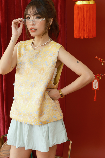 Lumière Jacquard Buttoned Vest (In-Stock)