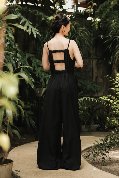 Chloé Back-Strap Wide-Leg Jumpsuit in Black