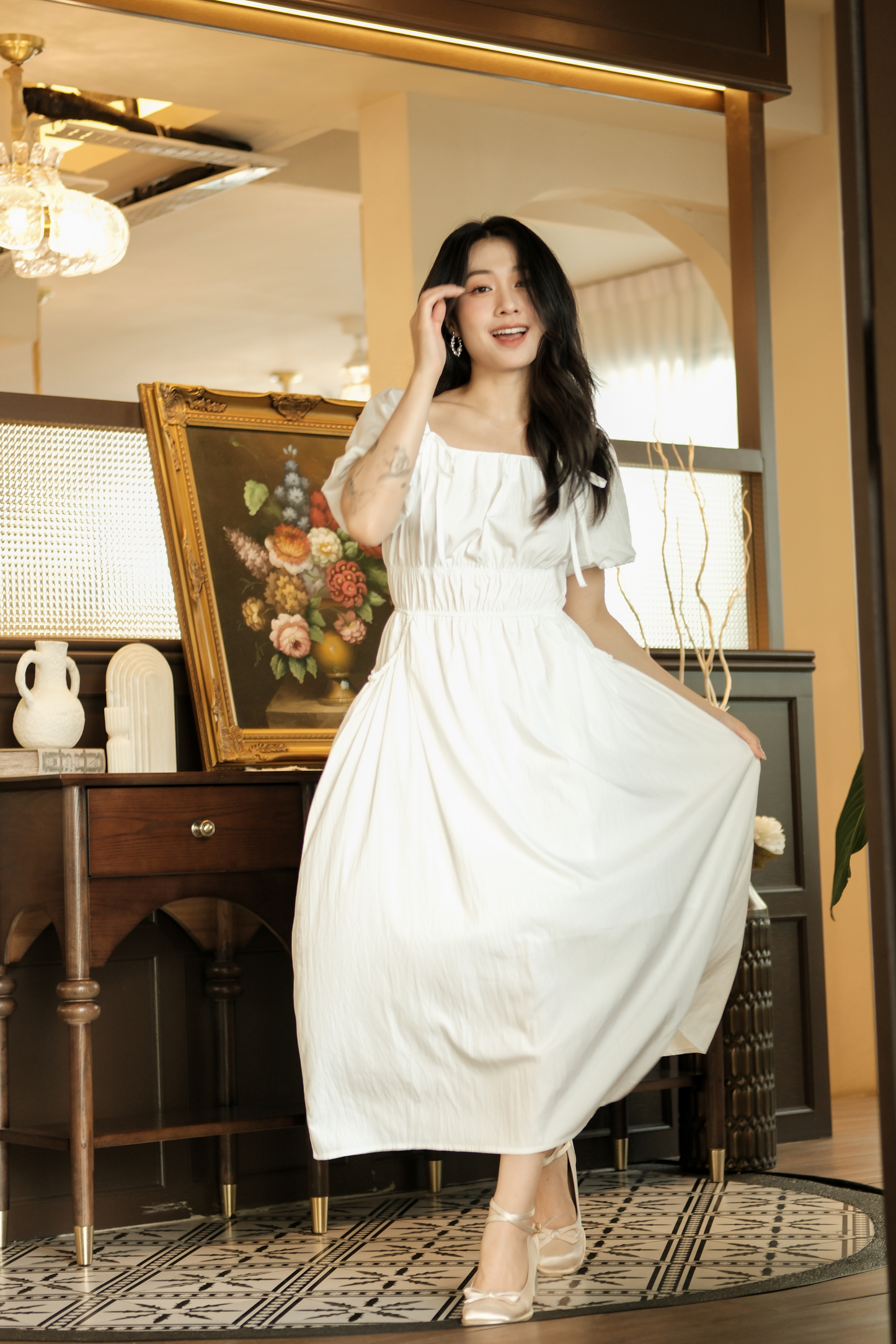 Isla Puff-Sleeve Maxi Dress