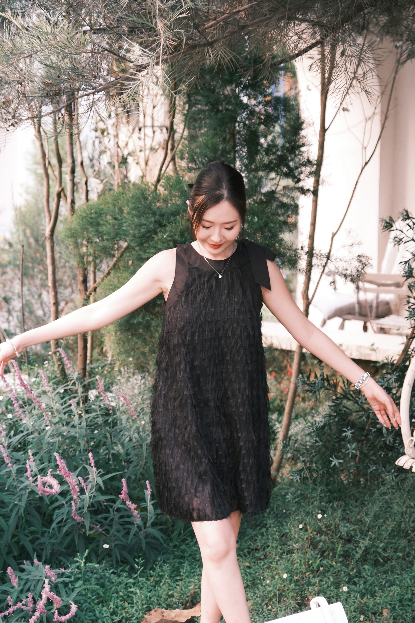 Black Aurelia Fringe Dress