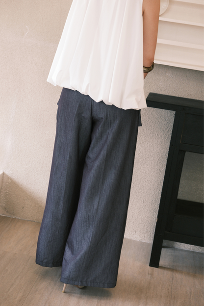 Harper Wide-Leg Pants in Blue