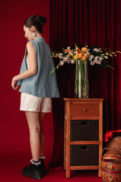 Azure Cloud Denim Tang Vest