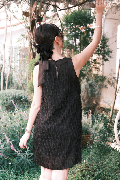 Black Aurelia Fringe Dress