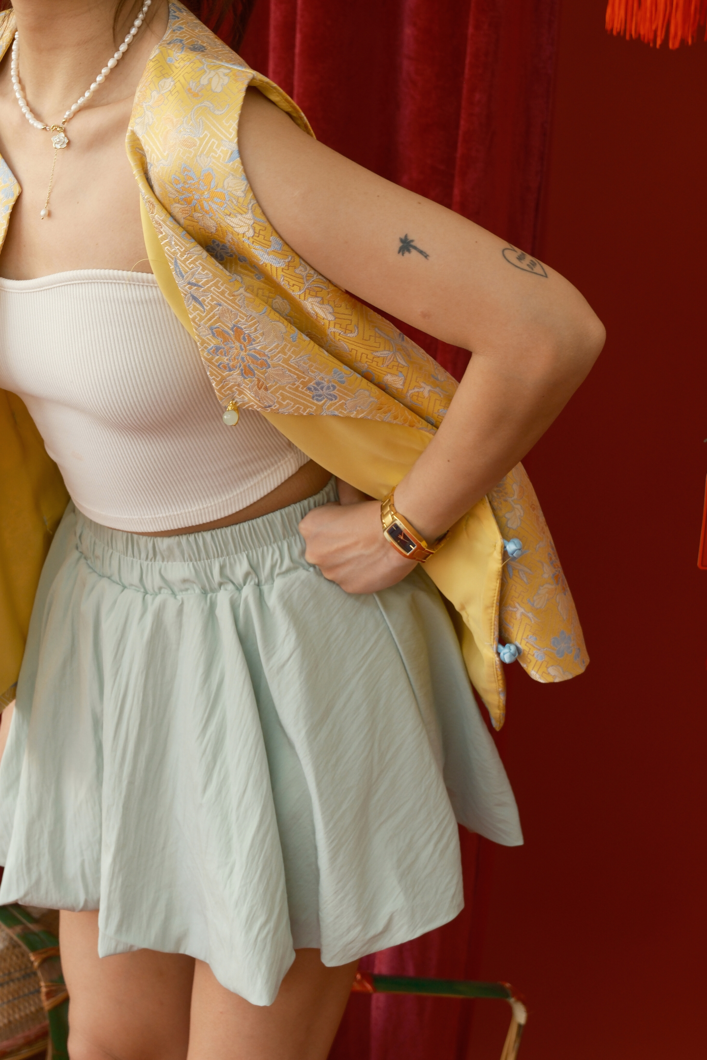 Bubble Mini Skort in Green