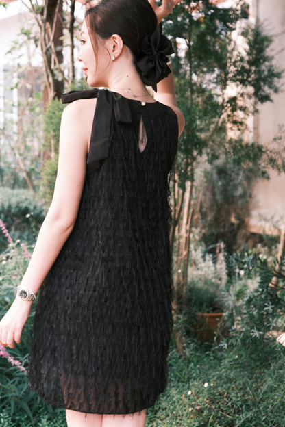 Black Aurelia Fringe Dress
