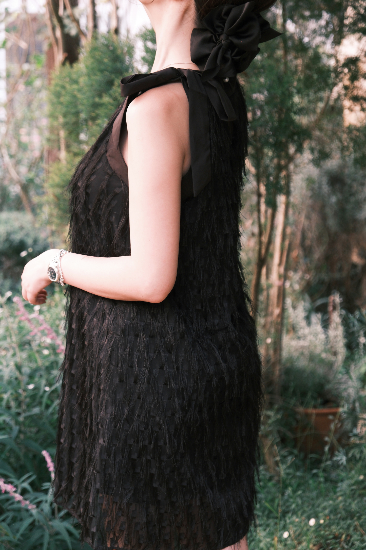 Black Aurelia Fringe Dress