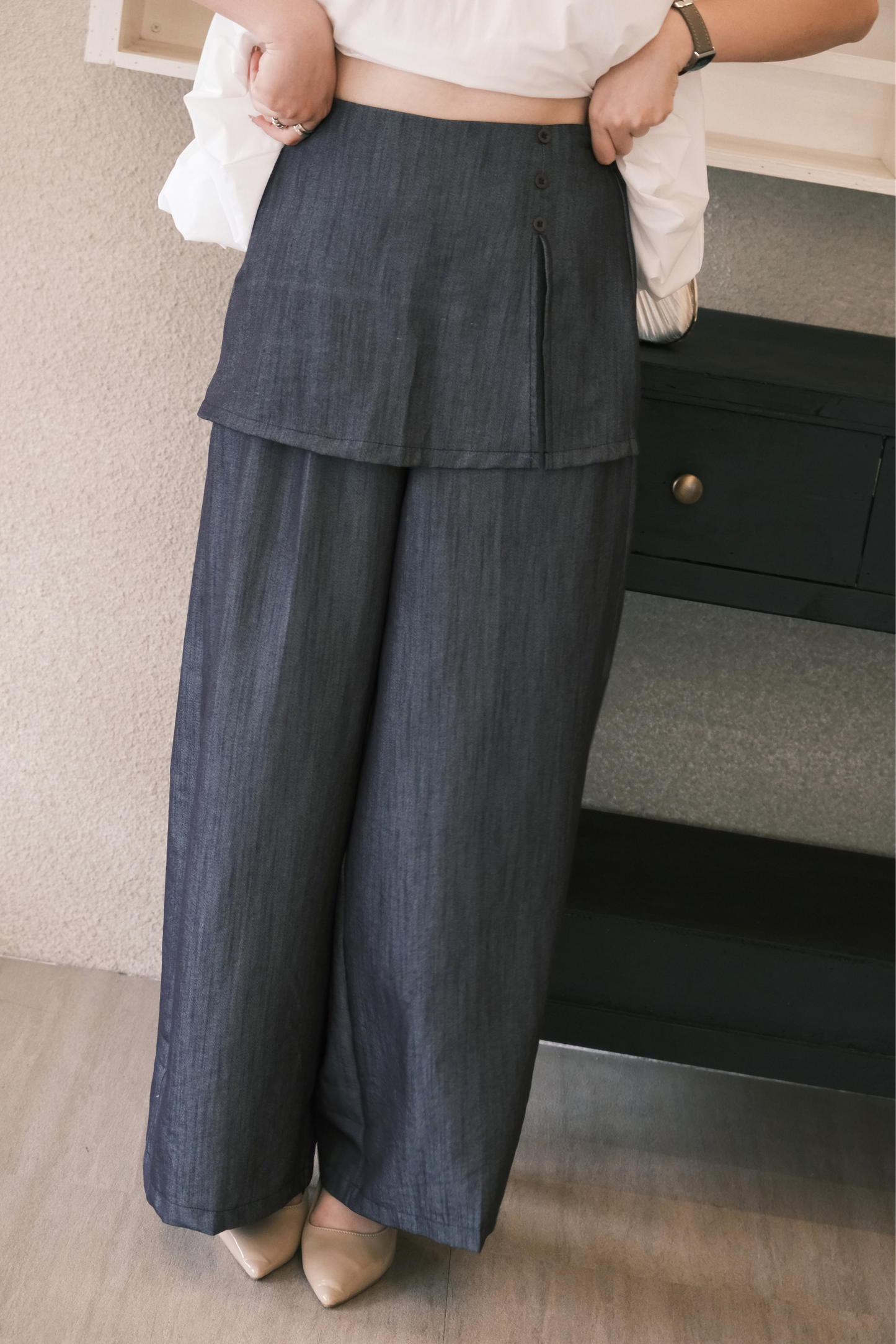 Harper Wide-Leg Pants in Blue