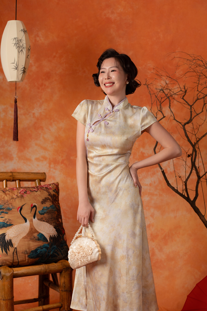 Adelina Marble Cheongsam Dress