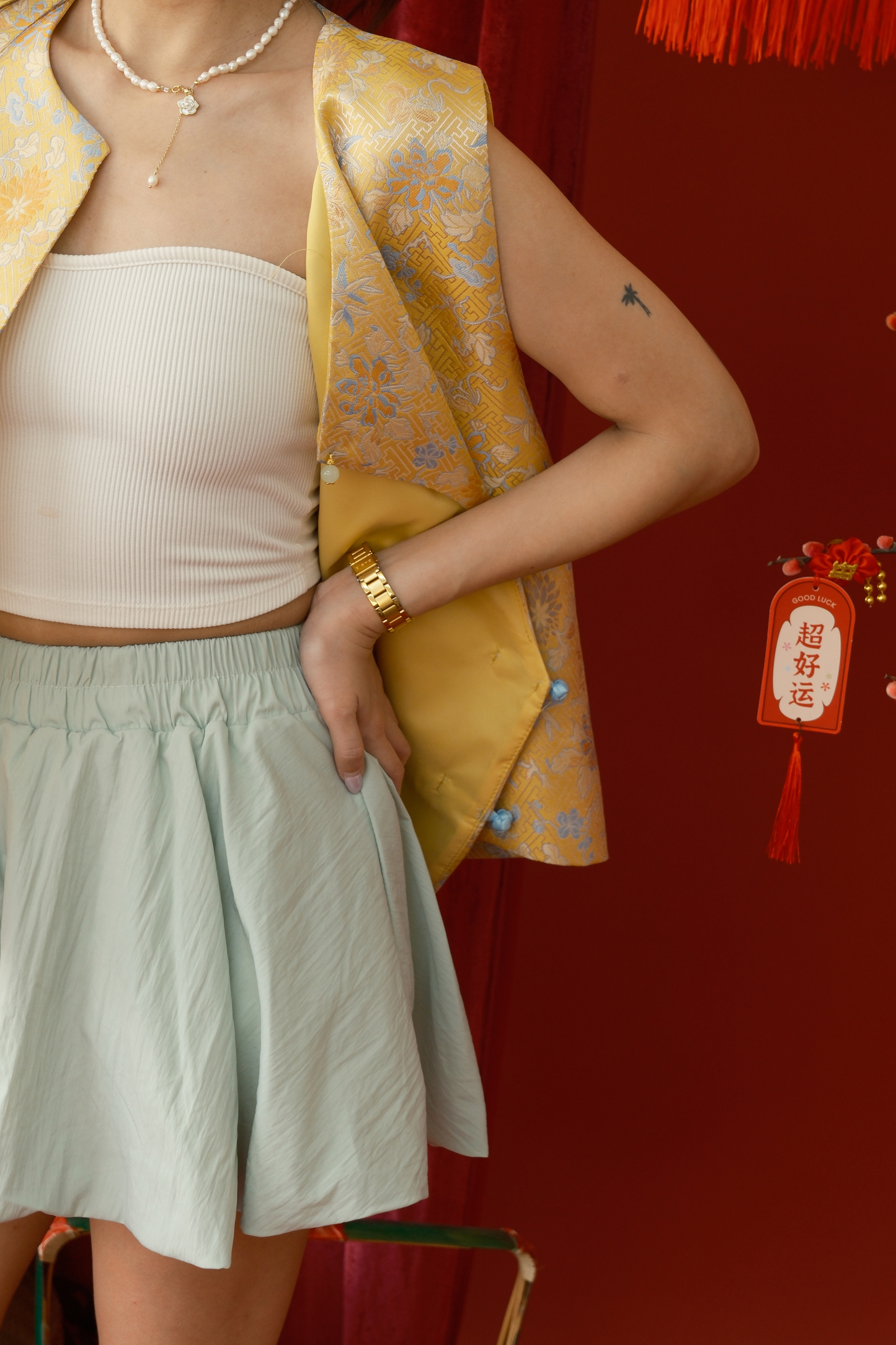 Bubble Mini Skort in Green