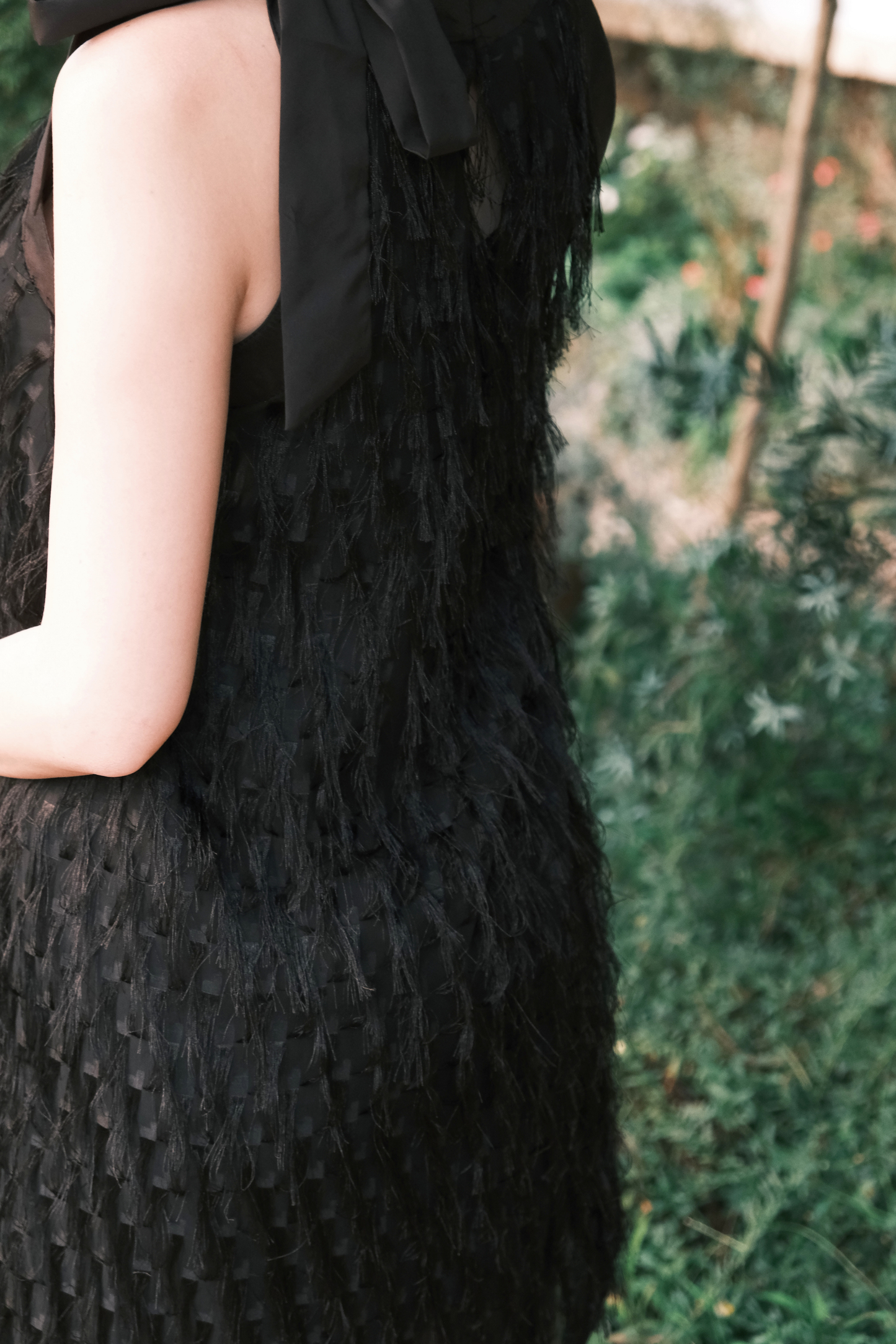 Black Aurelia Fringe Dress