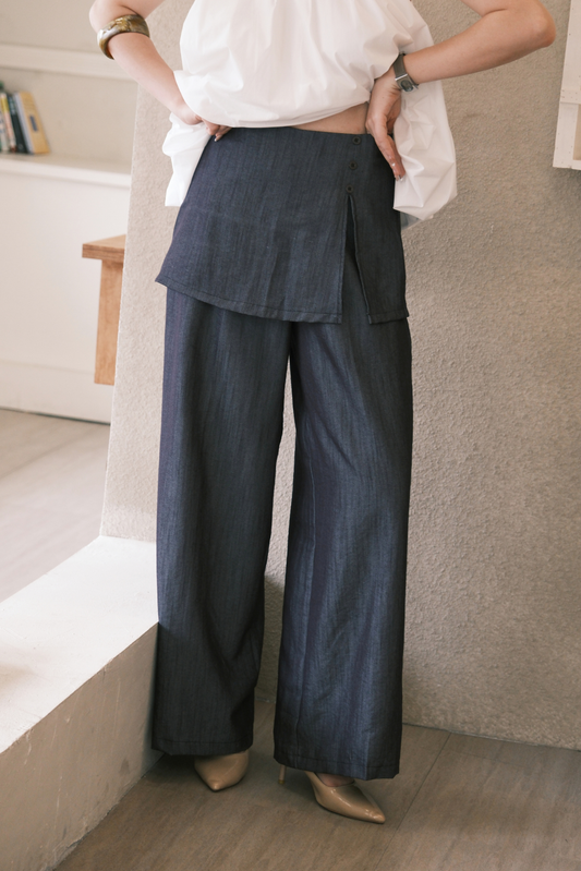 Harper Wide-Leg Pants in Blue