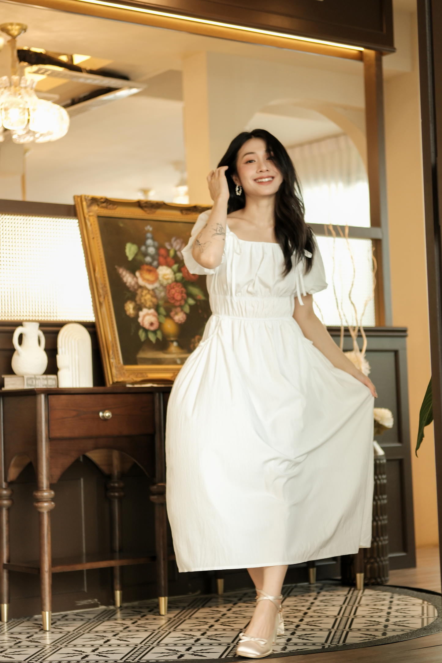 Isla Puff-Sleeve Maxi Dress