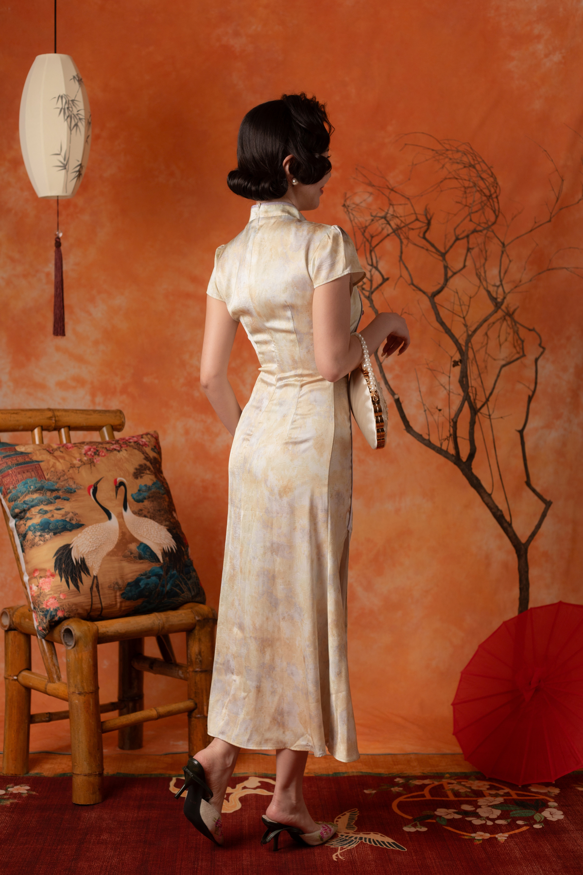 Adelina Marble Cheongsam Dress