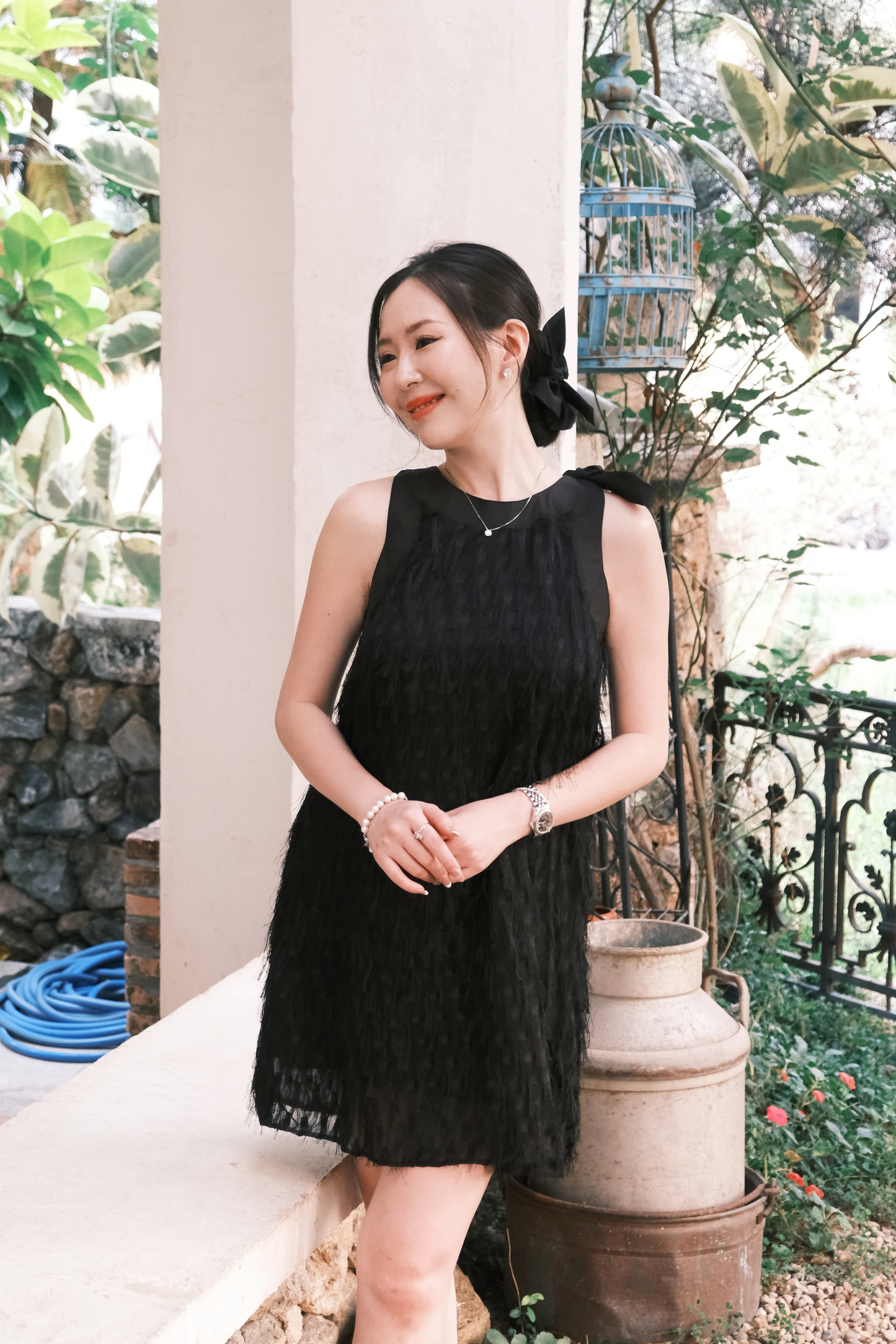 Black Aurelia Fringe Dress